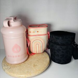 Pink HydroJug‎ 73 oz Pro Jug Sleeve Bundle Amy Jo Pink Rainbow Wild Ones Leopard